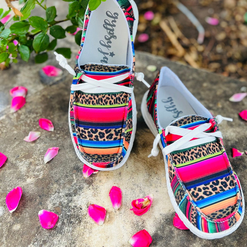 Be wild with your style and show that you mean business in these "Wild About You" Loafers. Featuring a sassy leopard print and a multi colored seraper print, they provide a pop of pizzazz while keeping you comfy with their soft, supportive sole. Ooh la la!