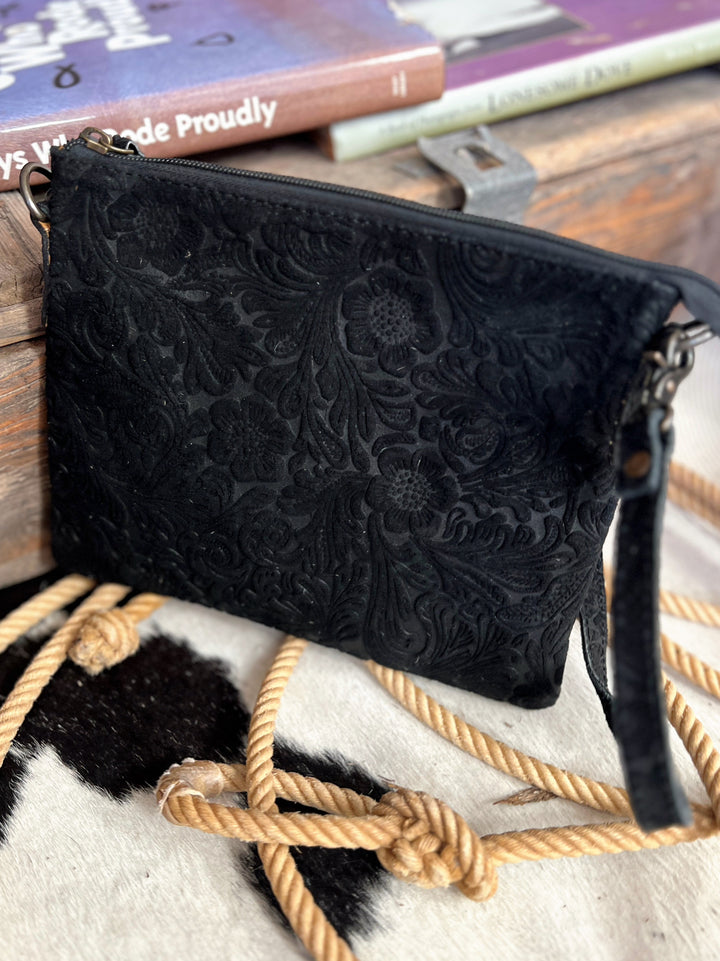 Darling Tooled Embossed Leather Crossbody | gussieduponline
