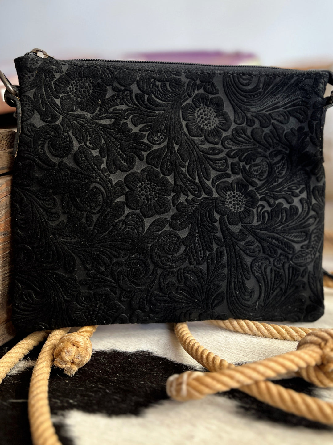 Darling Tooled Embossed Leather Crossbody | gussieduponline