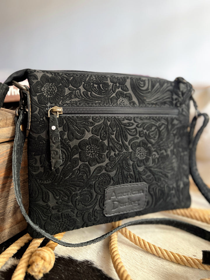 Darling Tooled Embossed Leather Crossbody | gussieduponline