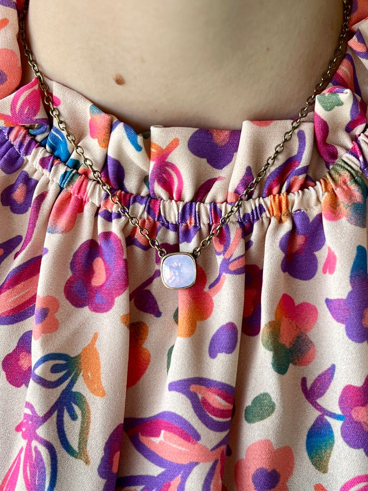 Panache Pink Stone Necklace | gussieduponline