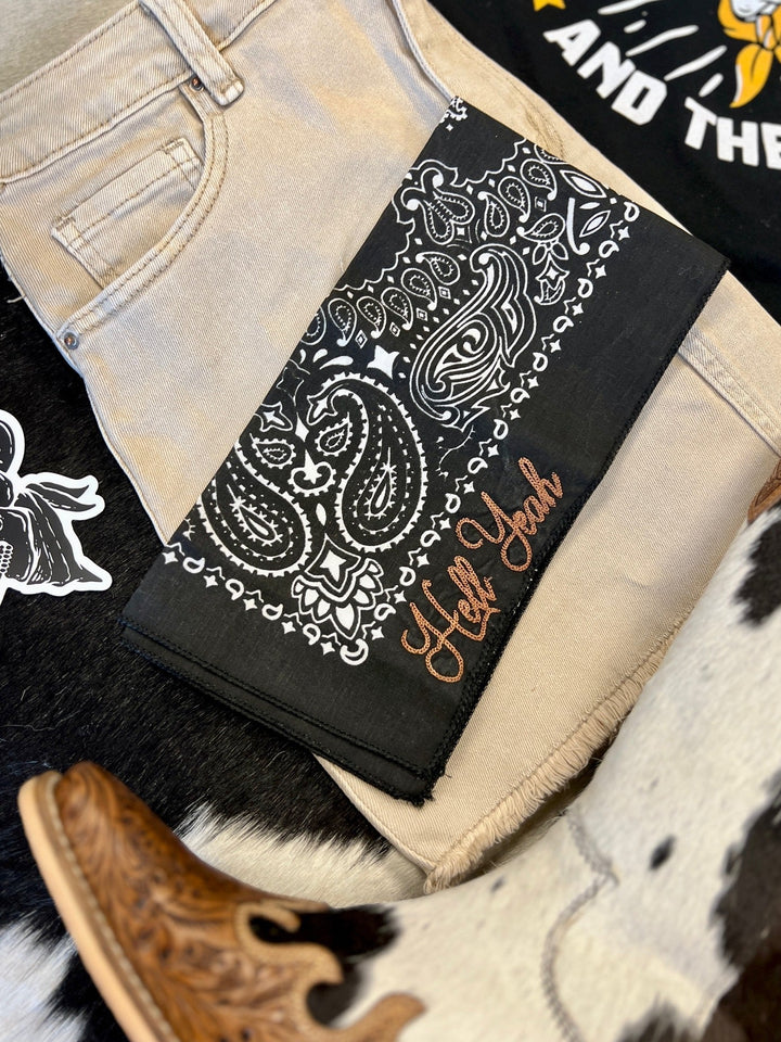 Hell Yeah Embroidered Bandana | gussieduponline