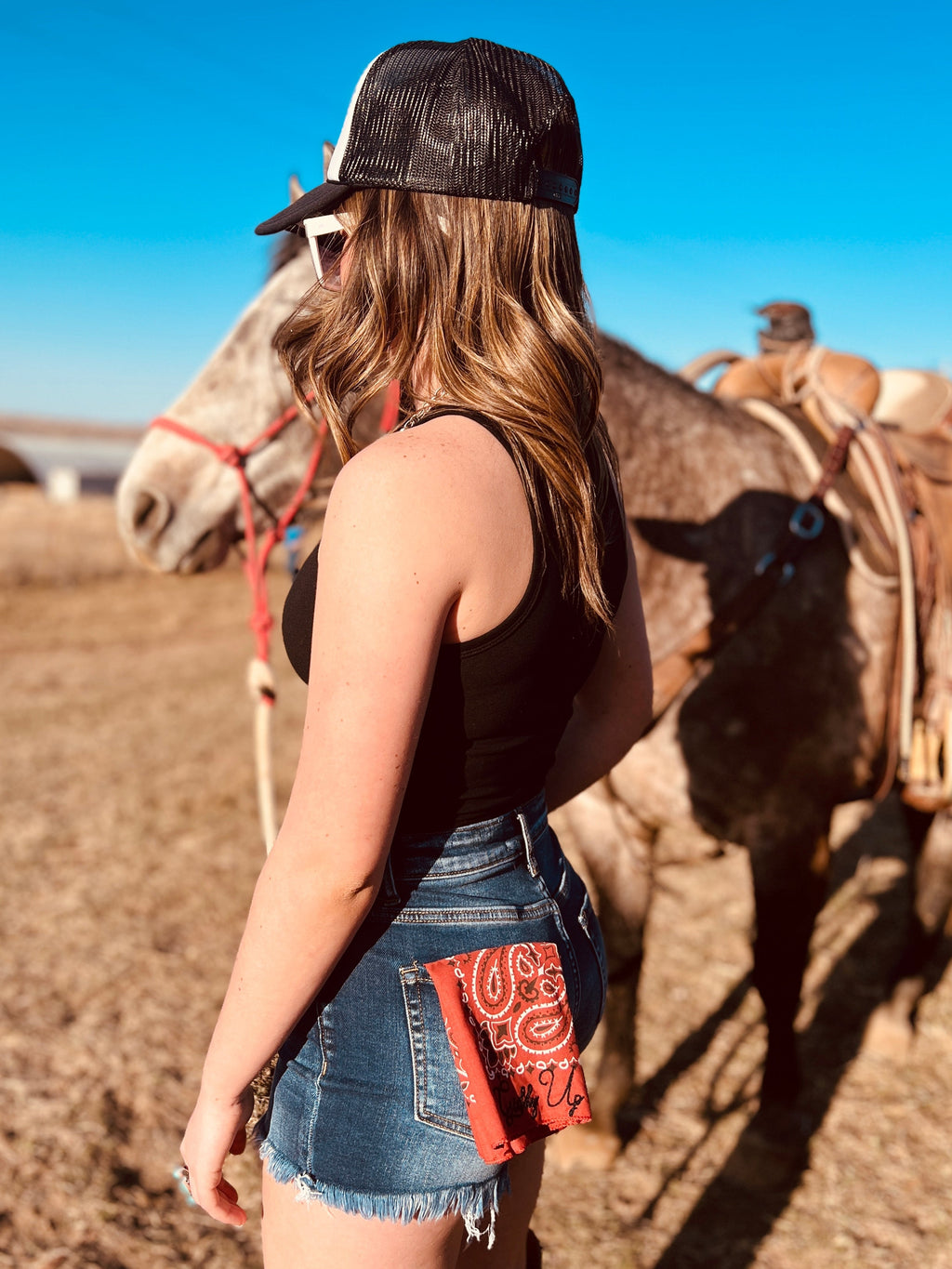 black and white. paisley print. bandana. embroidered. western. womens western boutique. small business. get gussied up. woman owned business. Giddy up.