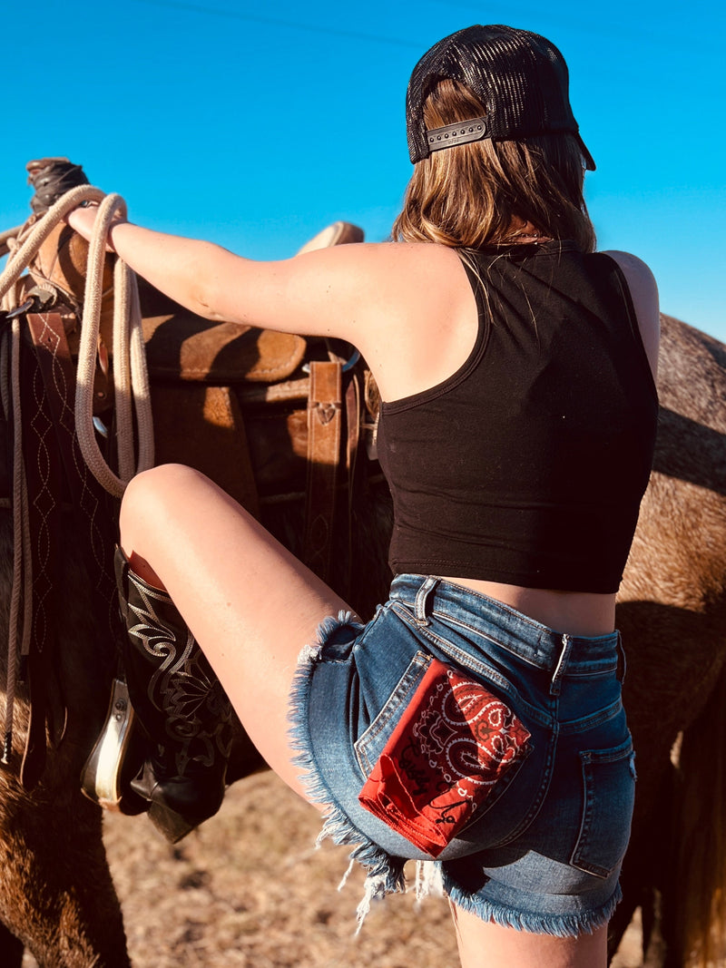 black and white. paisley print. bandana. embroidered. western. womens western boutique. small business. get gussied up. woman owned business. Giddy up.