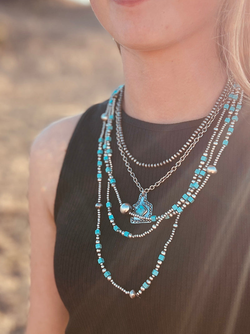 Diced in Turquoise Necklace