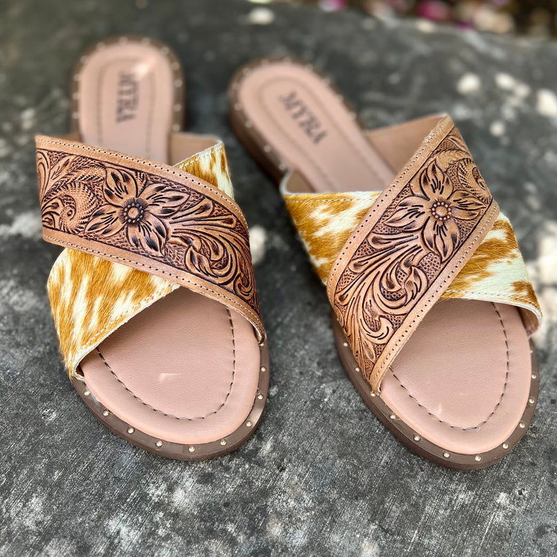 Mukluk Western Hand Tooled Sandals | gussieduponline