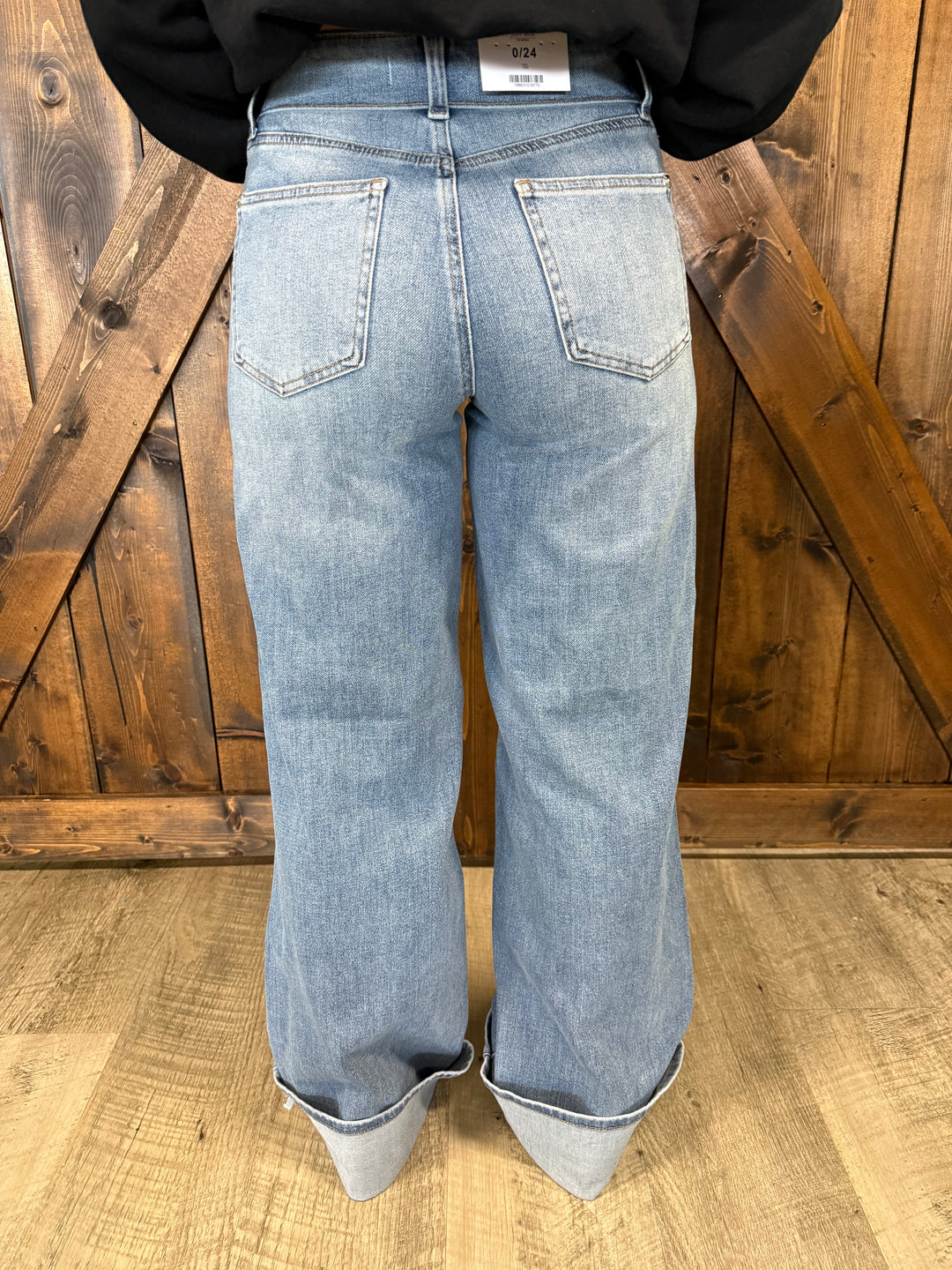 Judy Blue Mid Rise Straight Led w/ Fold Over Waistband