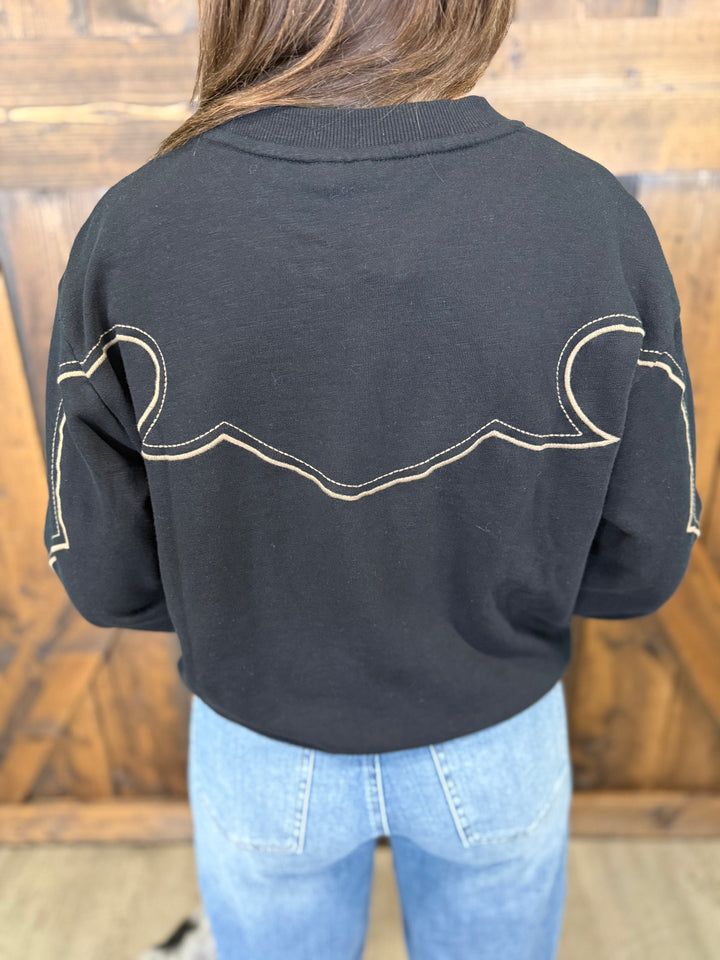 Ariat Women's Hickory Black Front Yoke Sweatshirt