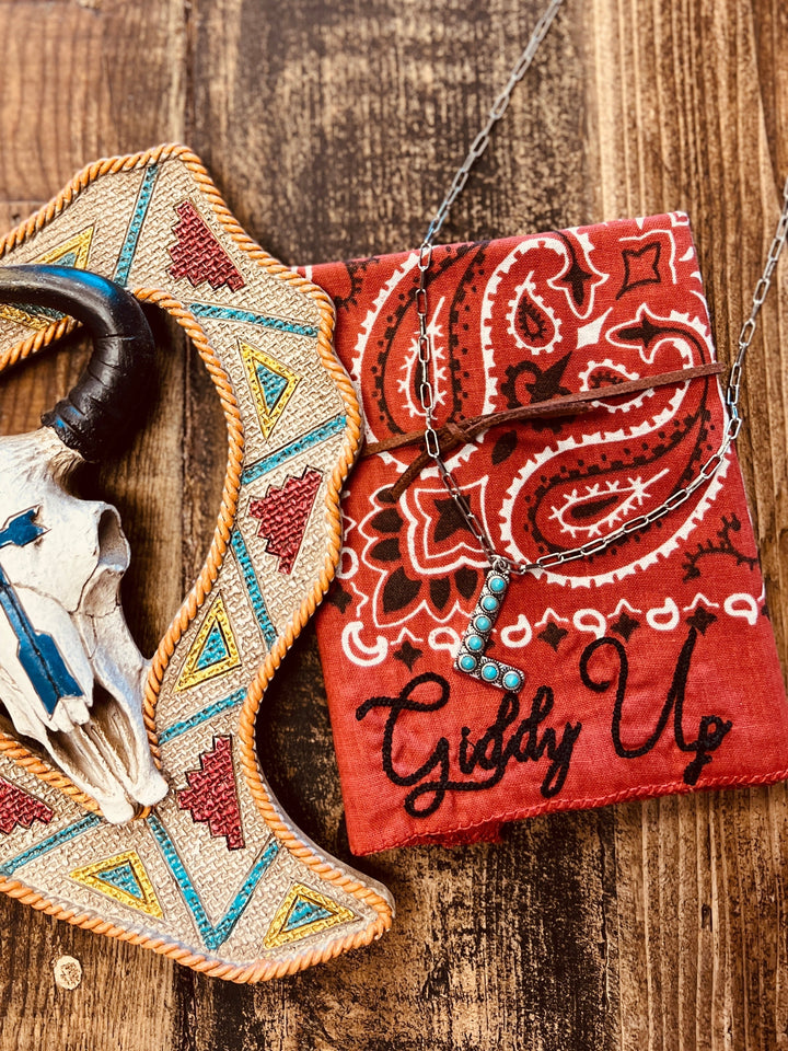 Turquoise Stones Letter Necklace | gussieduponline