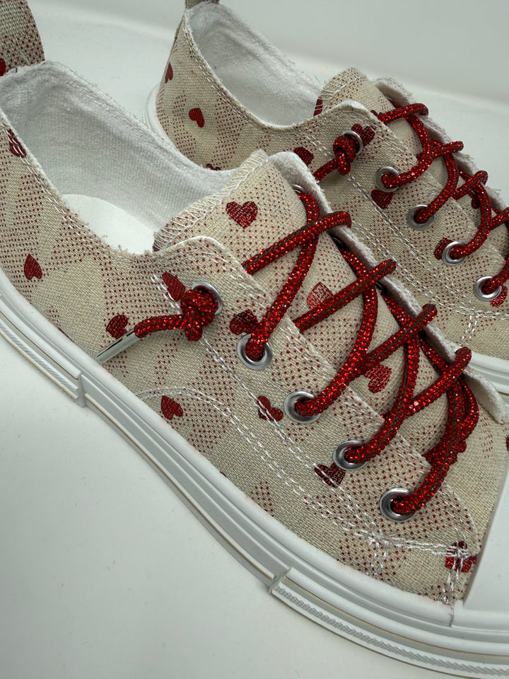 Aman Natural & Red Heart Sneakers