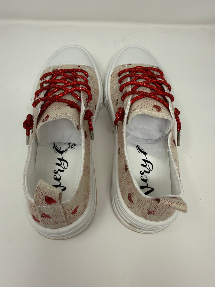 Aman Natural & Red Heart Sneakers