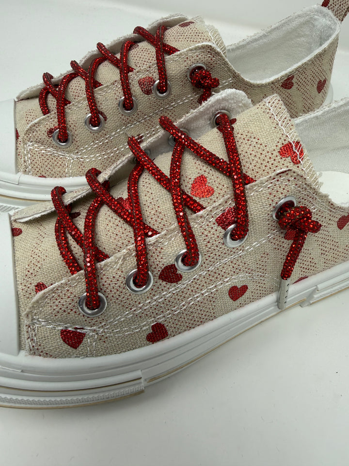 Aman Natural & Red Heart Sneakers