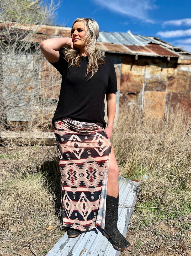 Santa Fe Slit Skirt | gussieduponline