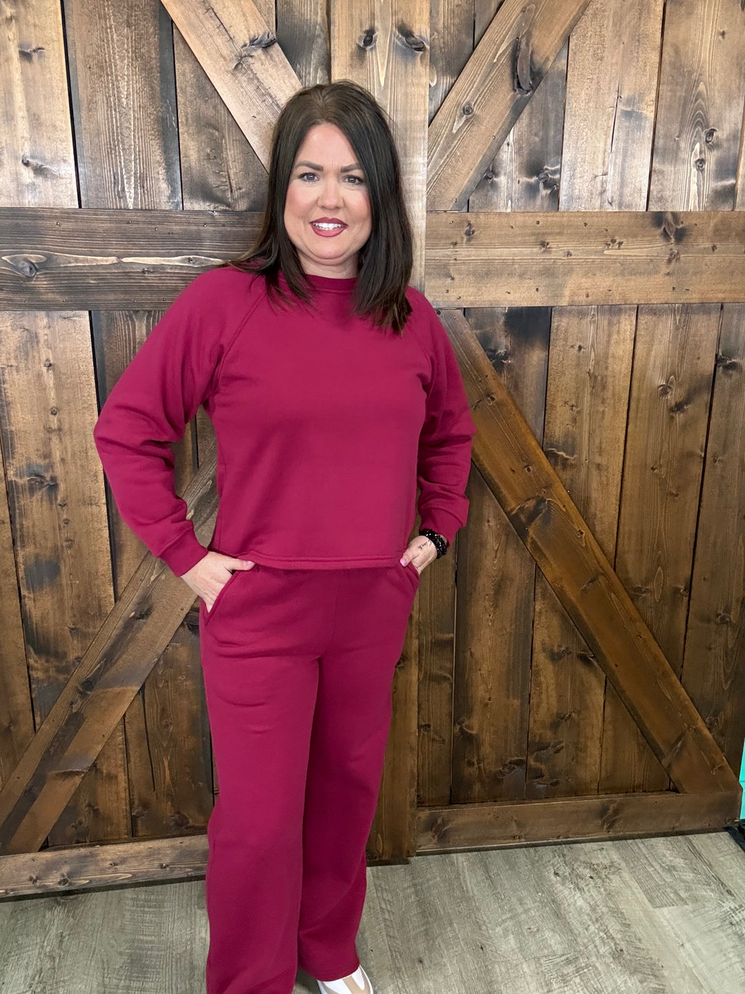 Zenana Fleece Raglan Sweat Set