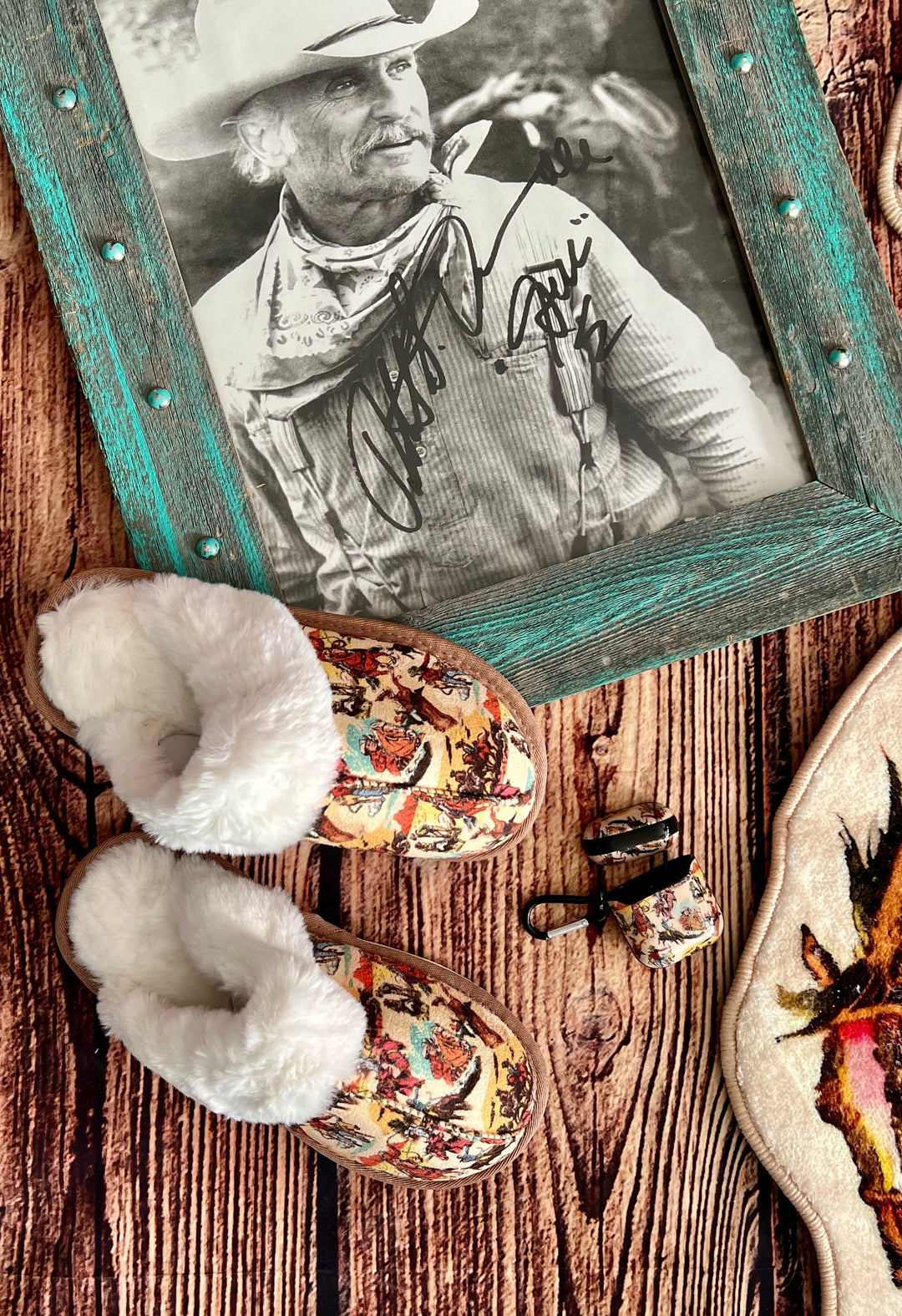 Cowboy Collage Slippers | gussieduponline