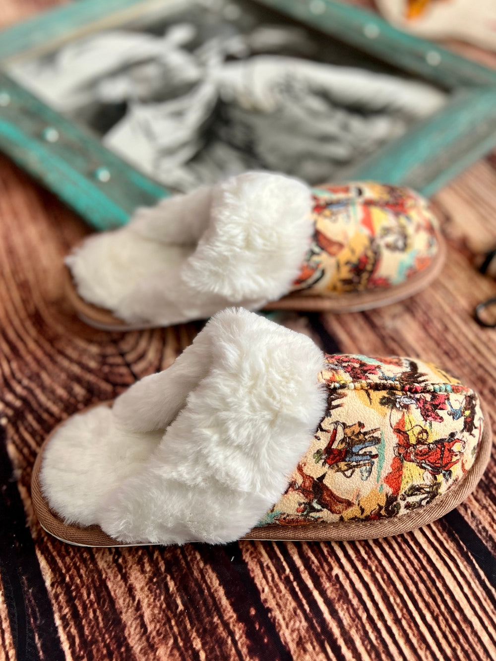 Cowboy Collage Slippers | gussieduponline