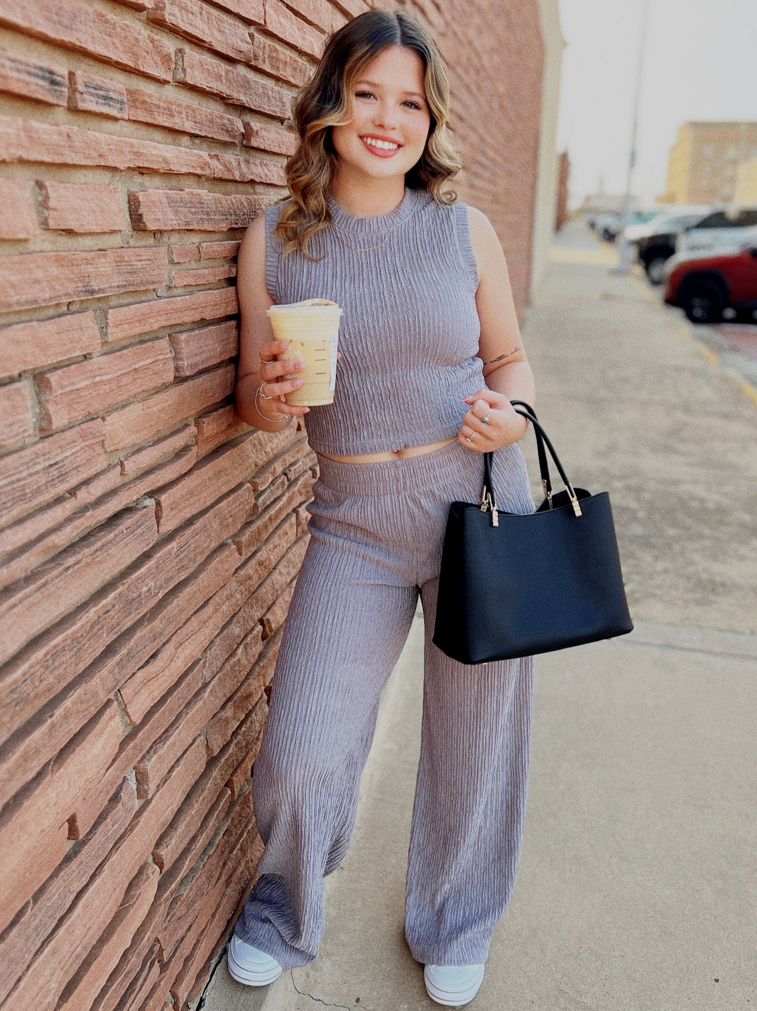 トップス andmary Chui set tops gray Chui set tops