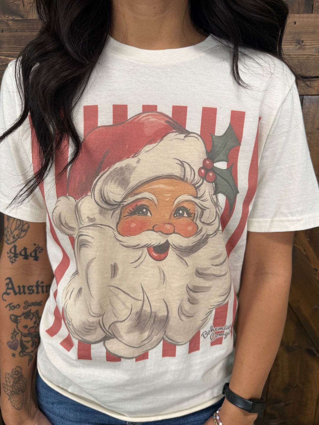 Vintage Striped Santa Tee*