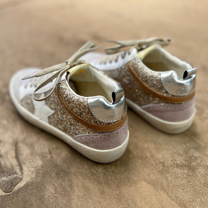 Oxford Lilacs & Gold Sneakers | gussieduponline