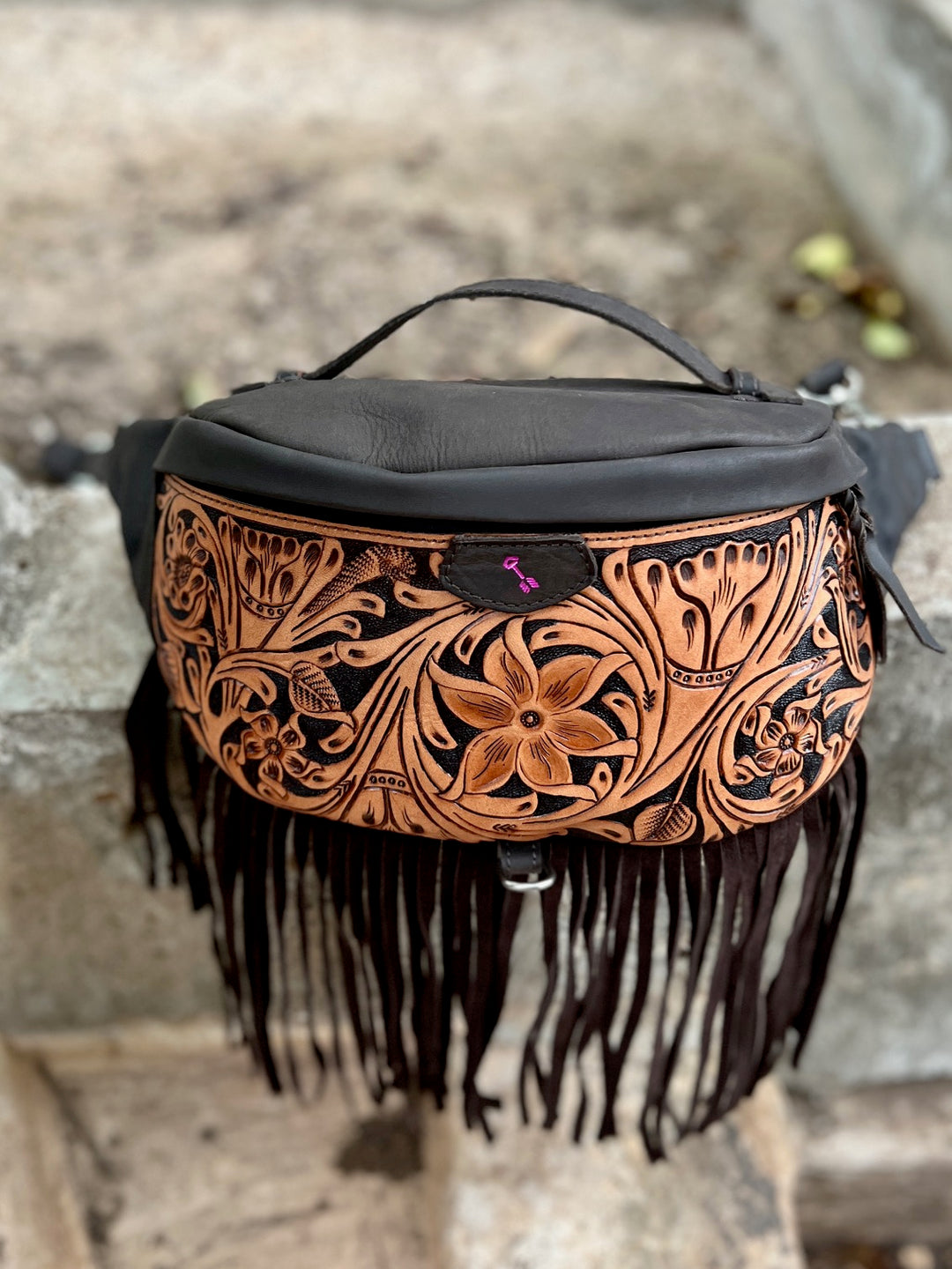 fringe sling fanny pack