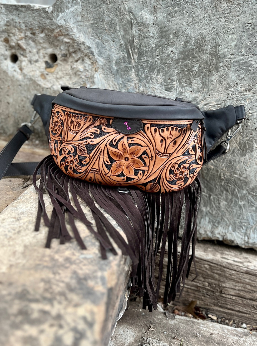 fringe sling fanny pack