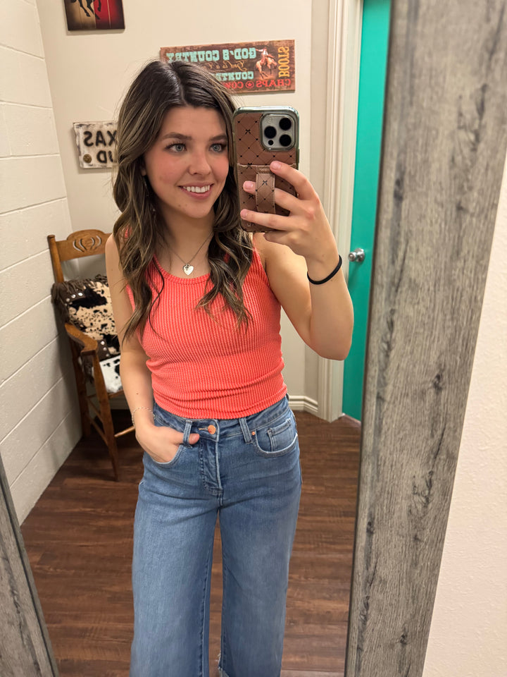 Kick Back Cropped Tank- 5 Colors