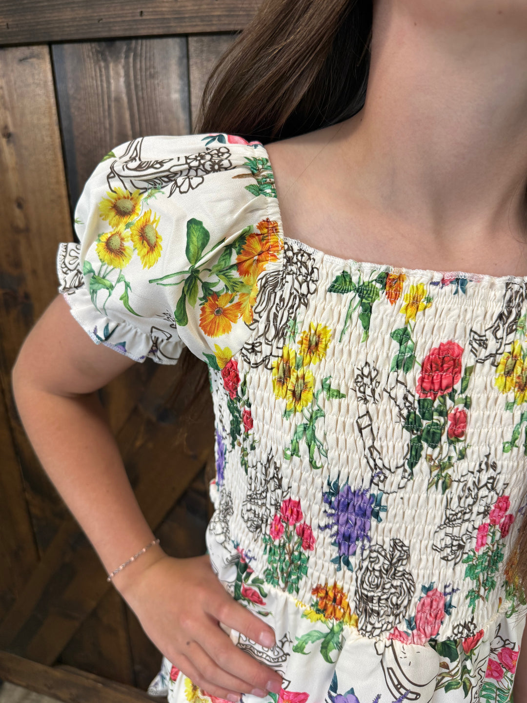 KIDS L&B Floral Ruffled Dress