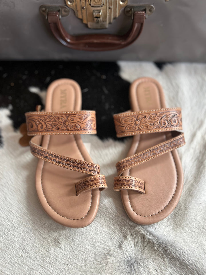 Myra Point Ridge Hand Tooled Sandals*