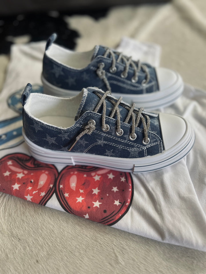 Very Independent Aman Navy Star Sneakers*