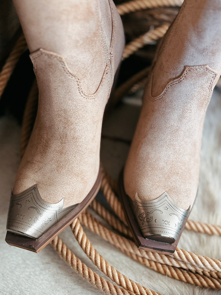 Jimi Nude Booties | gussieduponline