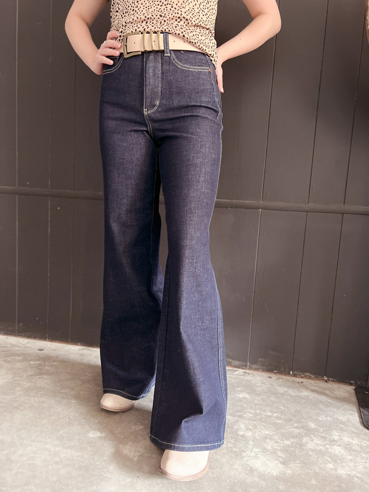 Judy Blue High Rise Dark Wash Wide Leg Jeans