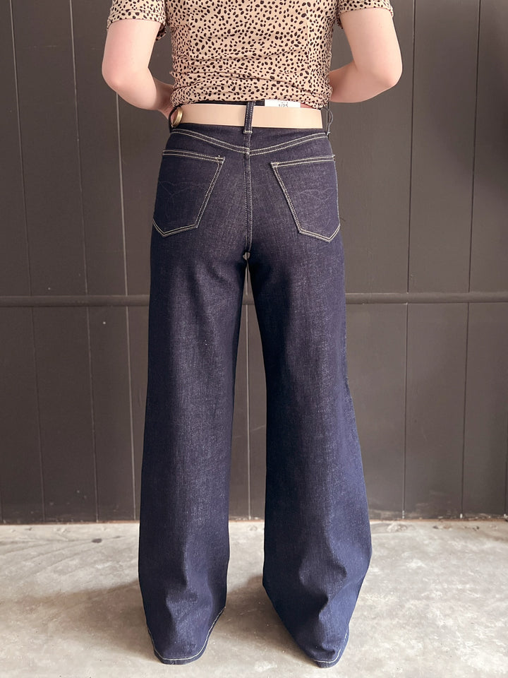 Judy Blue High Rise Dark Wash Wide Leg Jeans