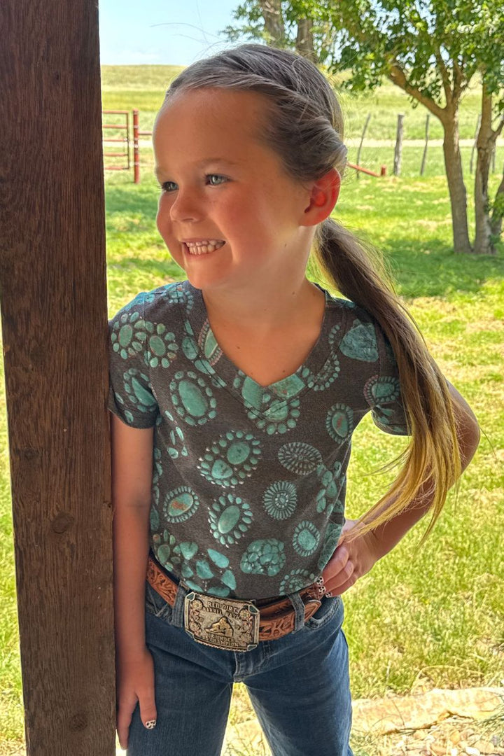 KIDS Forever In Turquoise V Neck Tee