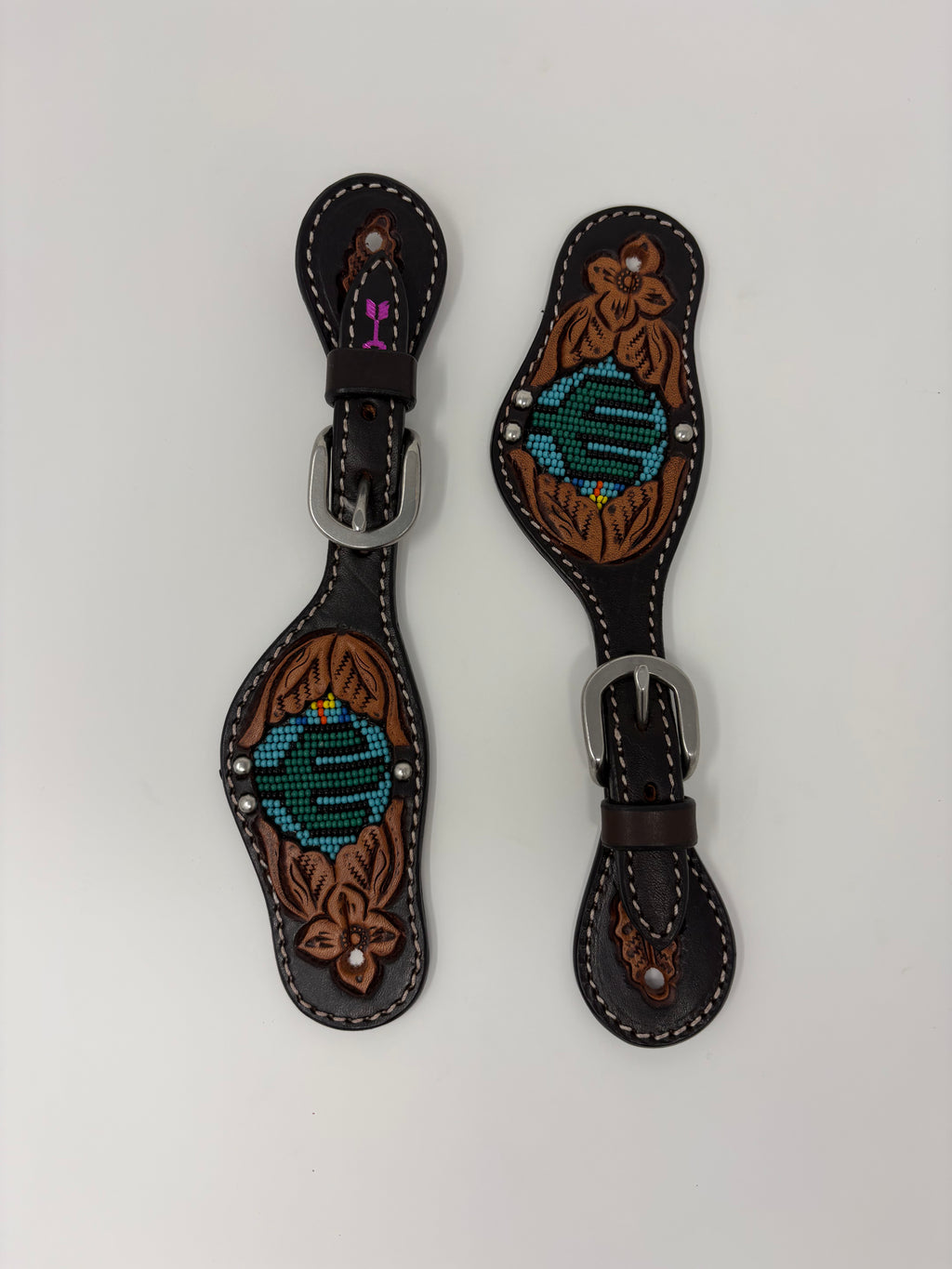 KIDS Rafter T Ranch Beaded Cactus Spur Straps