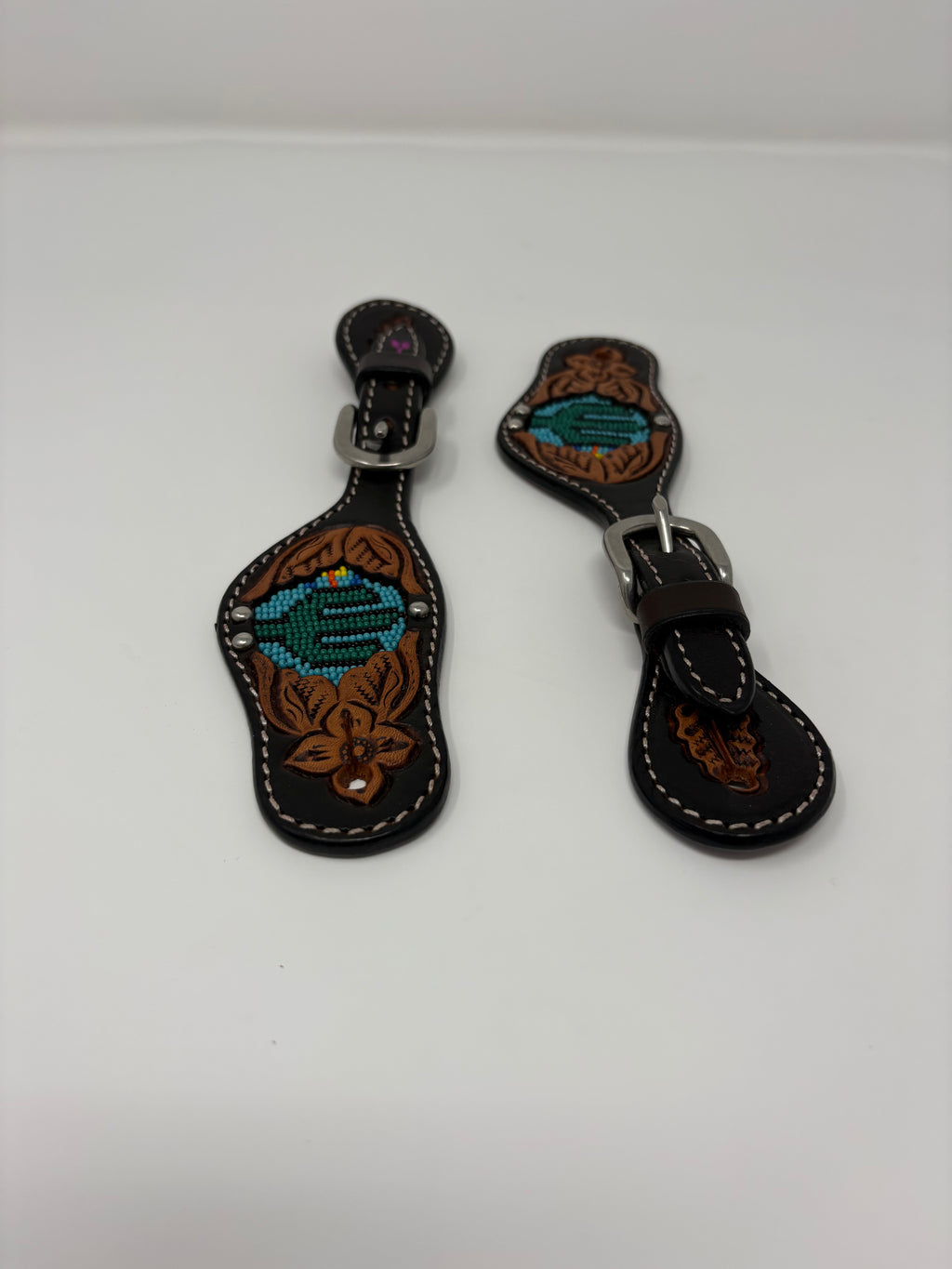 KIDS Rafter T Ranch Beaded Cactus Spur Straps