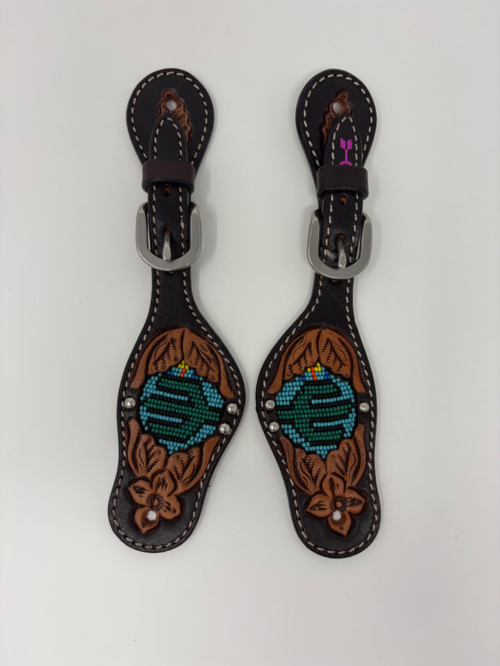 KIDS Rafter T Ranch Beaded Cactus Spur Straps