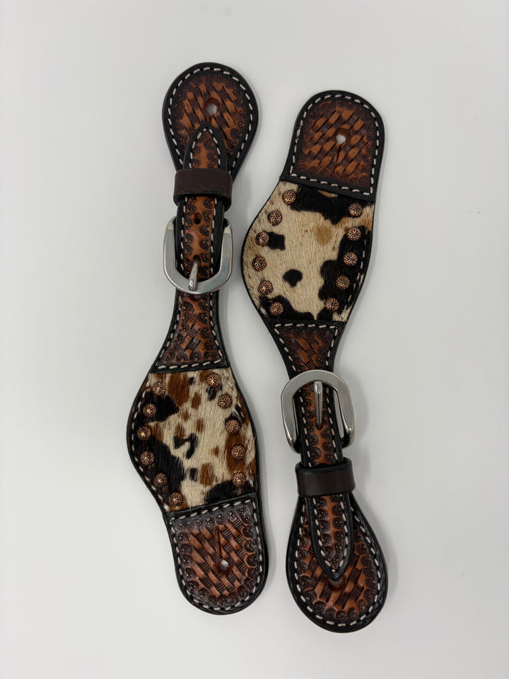 KIDS Rafter T Ranch Peppered Hair On Hide Spur Straps
