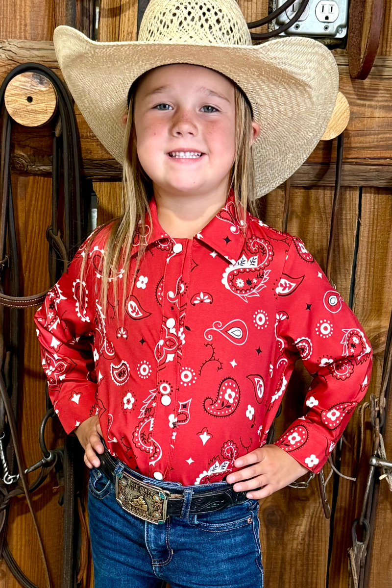 KIDS Sterling Kreek Bandana Babe Button Up