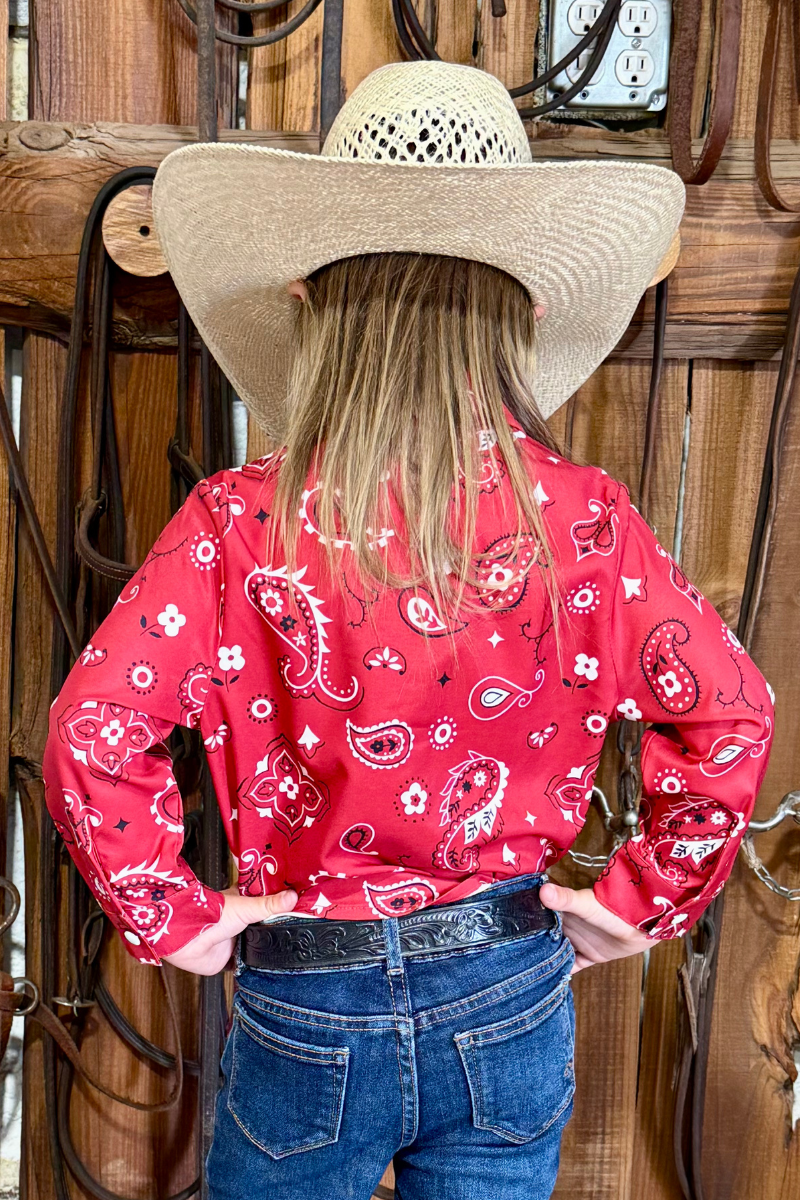 KIDS Sterling Kreek Bandana Babe Button Up