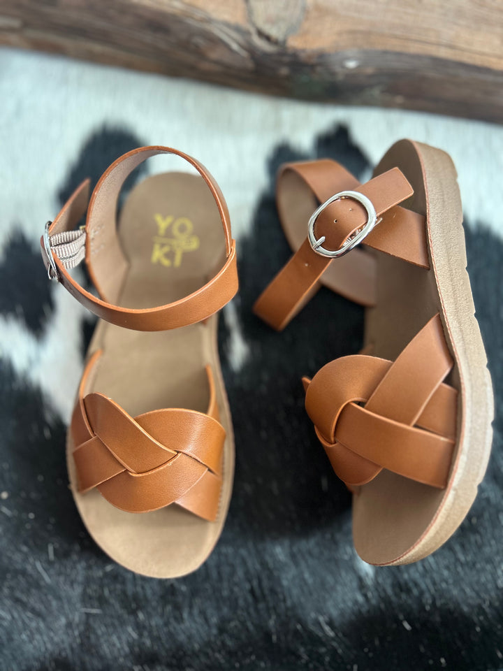 Kids Leather Braided Sandals-3 Colors