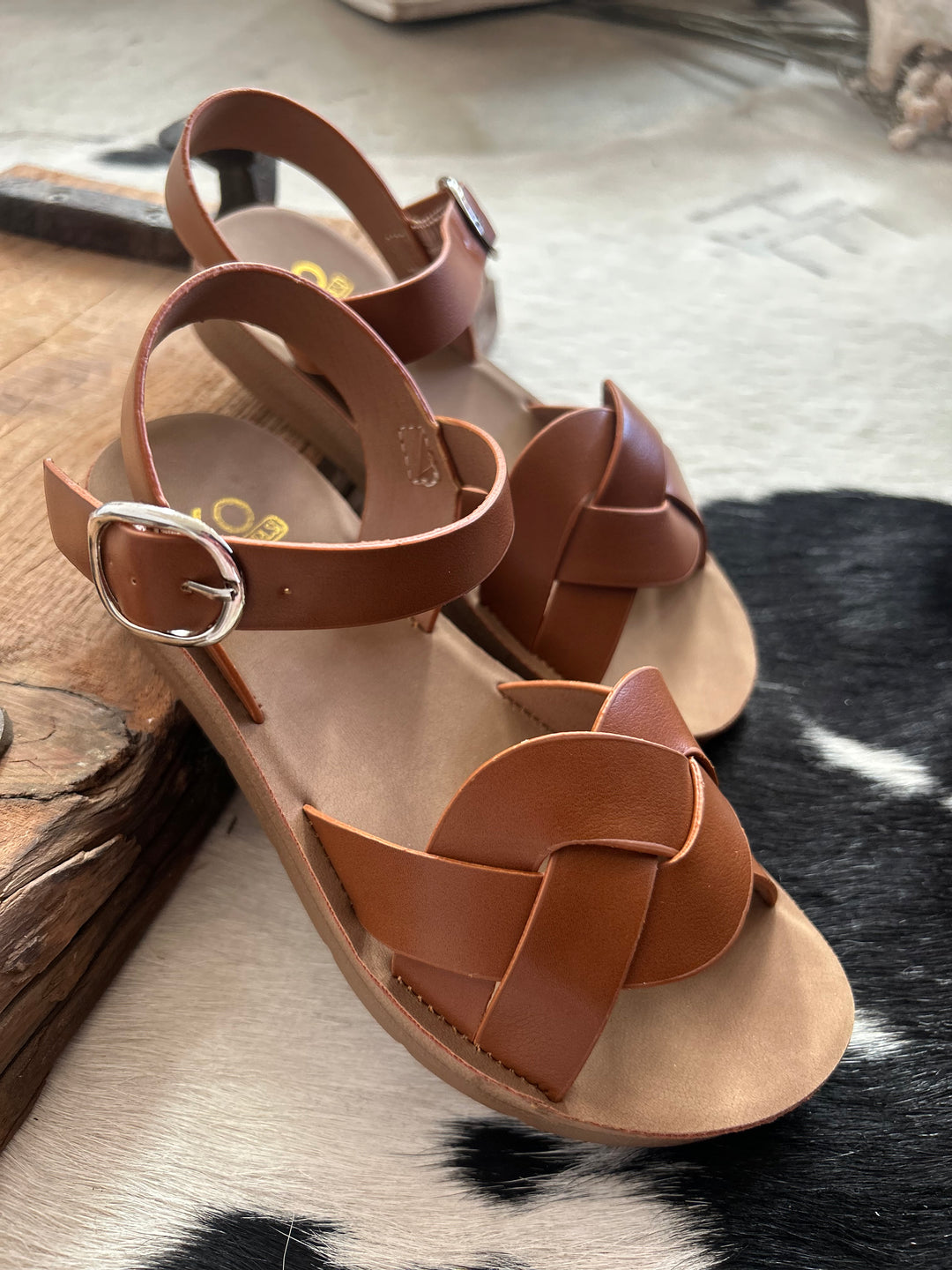 Kids Leather Braided Sandals-3 Colors