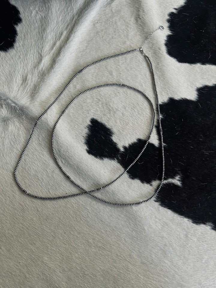 Long Black Train Dainty Accent Necklace