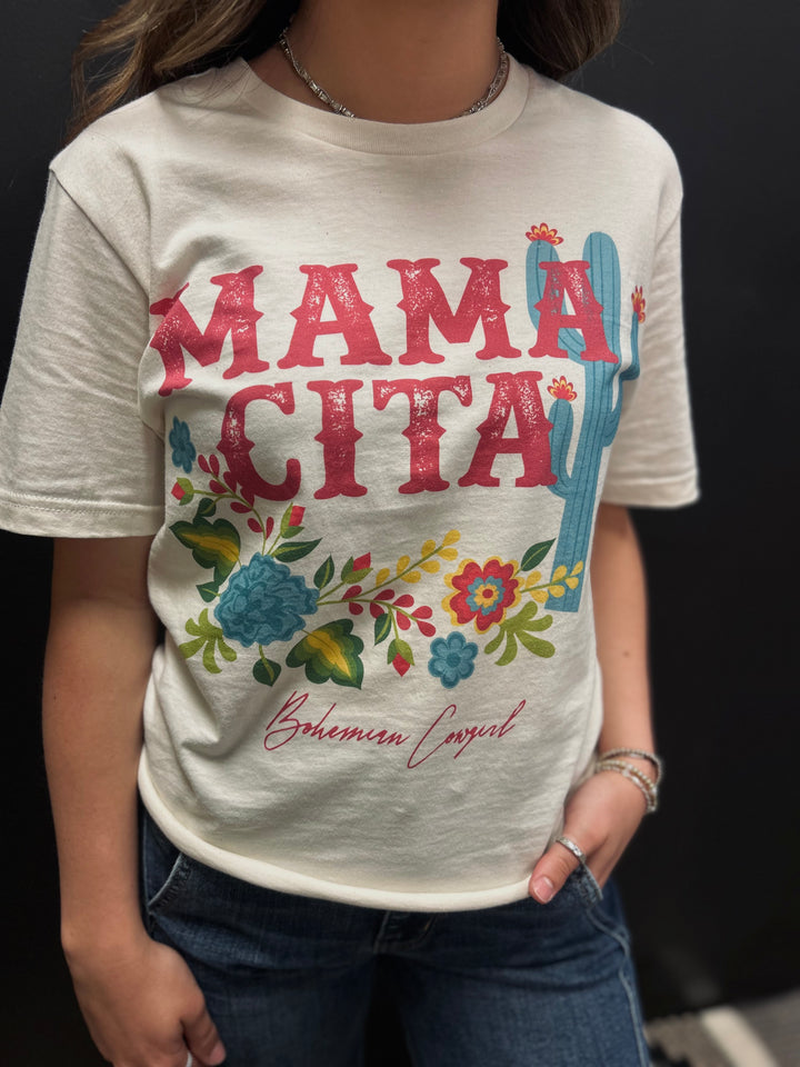 "MAMACITA" Cactus Cream Graphic Tee