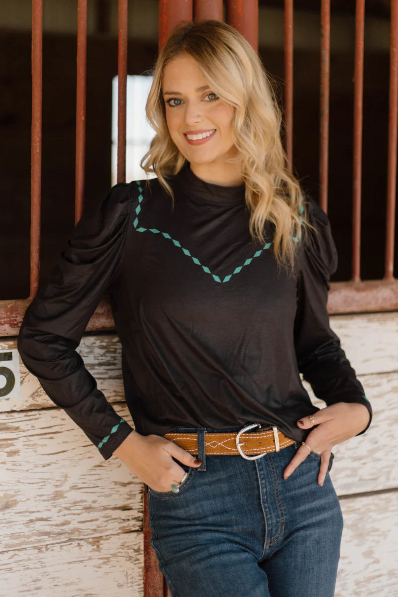 Sterling Kreek Midnight Buckstitch Top
