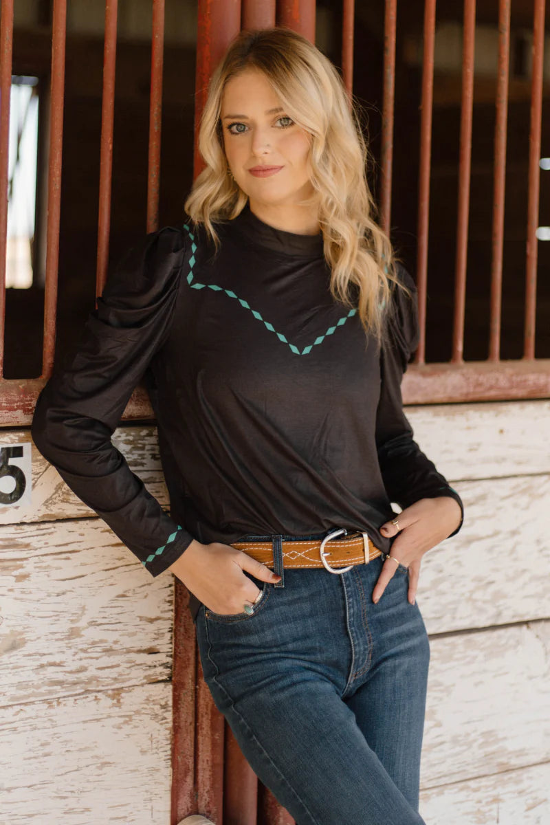 Sterling Kreek Midnight Buckstitch Top
