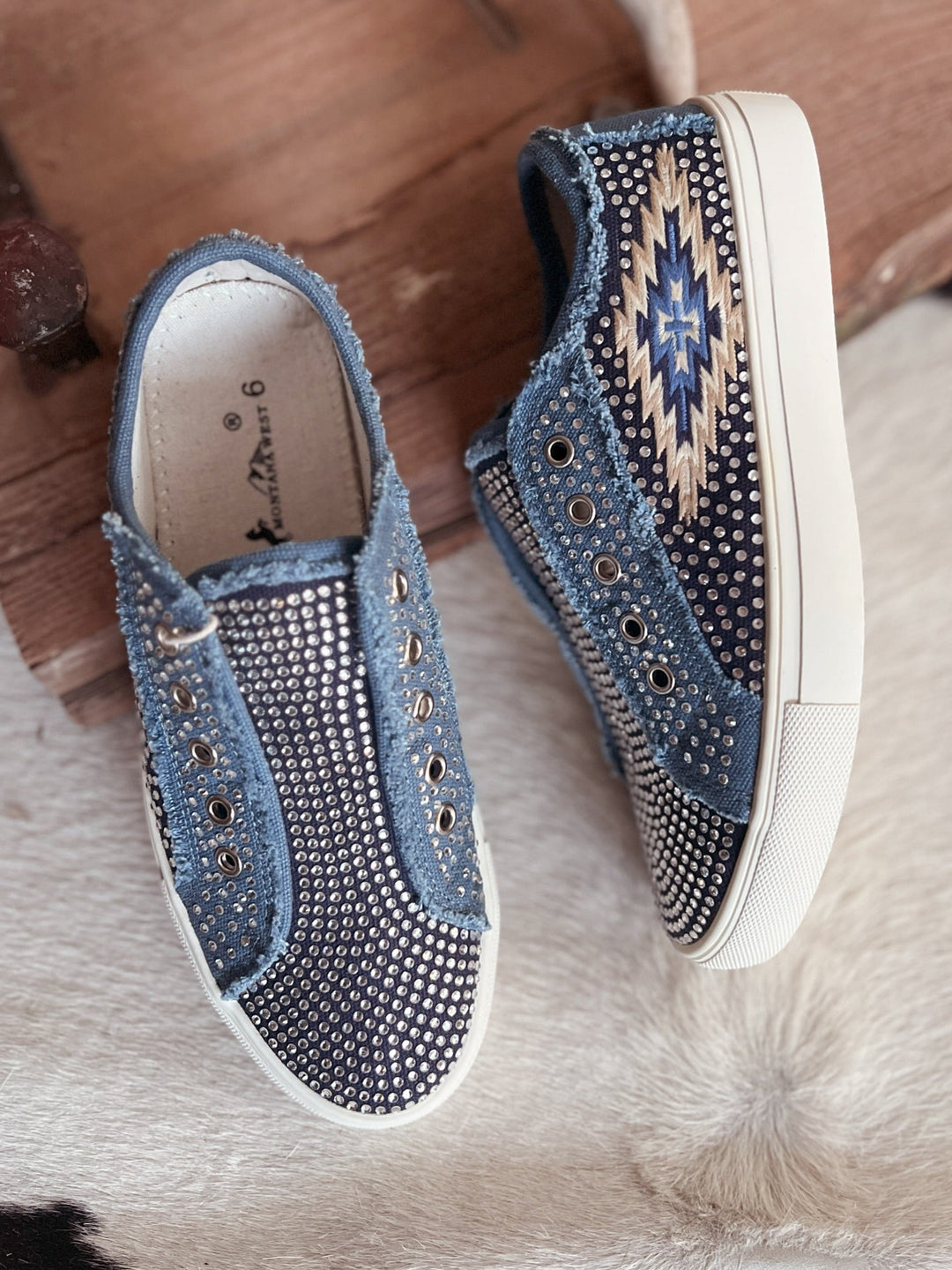 Montana West Navy Sparkle Sneakers | gussieduponline