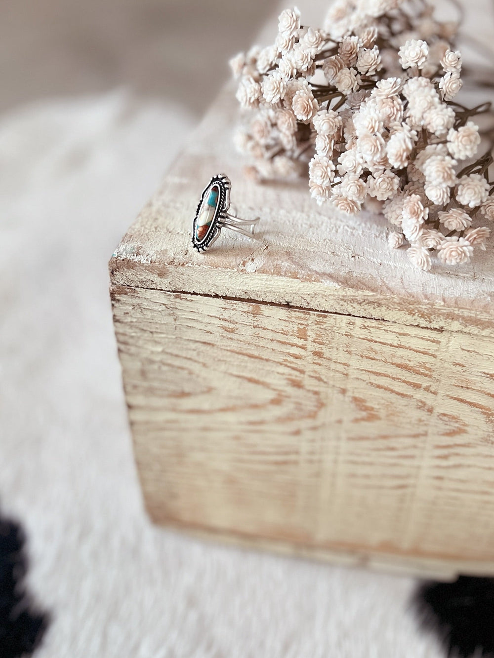 Multicolored Gemstone Vintage Adjustable Ring | gussieduponline