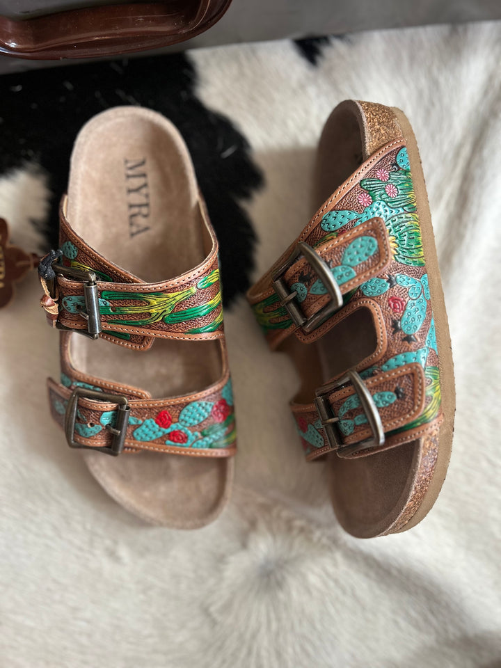 Myra Falling Feather Sandals*
