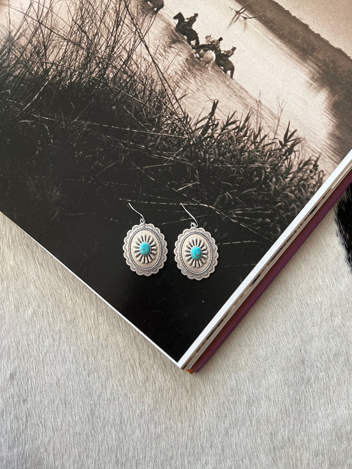 Navajo Inspired Concho Dangle Earrings