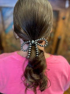 Navajo Pearl Ribbon Stretch Hair Tie
